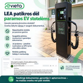 Gavote paramą elektromobilio įkrovimo stotelei? Įsipareigojimai tuo nesibaigia Gavote paramą elektromobilio įkrovimo stotelei? Įsipareigojimai tuo nesibaigia